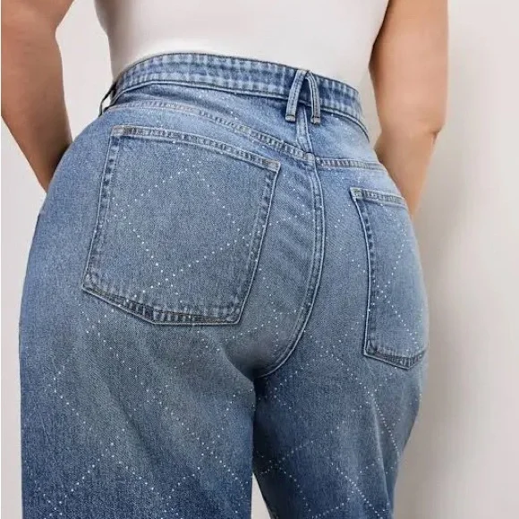 Good American Women's Good Ease Relaxed Wide-Leg Jeans | SZ 12 - Picture 2 of 7